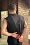 Men's Black Basketballer Zero Sleeve 100% Cotton Crew Neck Oversized Sleeveless Kejıl T-Shirt - 5