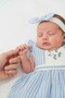 Baby Girl Striped Embroidered Summer Dress with Bandana 3-18 Months - 4