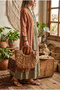 Moss - Water Hyacinth Natural Hand Knitted Lined Straw Bag Small - 4