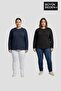 Women's Plus Size 2-Piece Set Long Sleeve 2 Thread Crew Neck T-Shirt Spr26Bea942+2