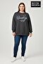 Women's Plus Size Handwritten Brooklyn Printed Crew Neck Thin Sweatshirt Spr26Bswk956-6