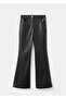 Leather Look Flare Pants - 3
