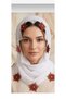 Needle-Embroidered White Color Prayer Mat with Prayer Beads - 3