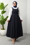 Women's Stylish Stitching Detailed Salopet Jumpsuit with Straps and Belt - 5