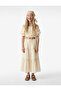 Cotton Tied Comfortable Fit Layered Skirt with Lace Detail
