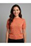 Women's Turquoise Short-Sleeved Striped Stylish Summer Sweater