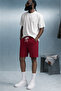 Men's Elastic Double Pocket Relax Burgundy Shorts