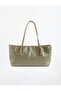 Khaki Knitted Textured Hand and Shoulder Bag
