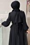 Ruffle Detailed Pleated Chiffon Evening Dress - 5