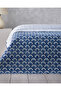 Aquatic Flowers Double Multi-Purpose Cover 200X220 cm Navy Blue - 3