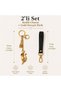 Cat Charm + Gold Detailed Handcrafted Set of 2 Bag Charms - Keychain - Ornament