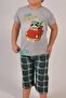 Boy Bermuda Short Sleeve Pajama Set Gray