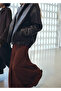 Long Knitwear Skirt with Stitching - 8