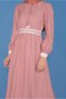 Round Neck Sleeves Embroidered Dress 41697 - 4