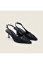 Dalida Patent Leather Short Heeled Shoes with Lace Detail - 8