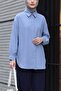 Striped slit loose linda shirt - ice blue - 4