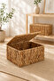 Wicker 3-Compartment Rectangular Organizer/Basket with Lid - 4
