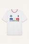 Boxy Fit France Printed Short Sleeve White T-Shirt I0287Ax26Sm - 8