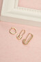 Women's Yellow Steel Color Non-Fading Safety Pin Hoop Earrings Set of 3 - 3