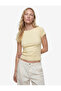 Cotton Slim Fit Lace Detailed Short Sleeve Boat Neck T-Shirt - 2