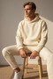 Men's Oversized Sweatpants Set with Kangaroo Pockets and Elastic Cuffs - Home Wear - 3