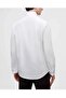 Slim Fit White Cotton Satin Pleated Front Tuxedo Shirt with Cufflinks and Peak Lapel - 3
