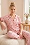 Bürümcük Knitted Short Sleeve Women's Buttoned Pajama Set