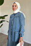 Mayra Robe Pocketed Denim Dress - Ice Blue - 2