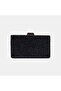Women's Black Stone Embellished Chain Strap Evening Dress Clutch - 4