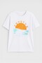Women's Crew Neck 100% Cotton Fethiye Printed Short Sleeve T-Shirt Relaxed Patterned - 2