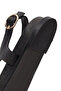 Women's Black Leather Sandals with Back Buckle and Flip-Flop Design 26Sfd550918 - 8