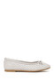 Women's White Braided Leather Ballerinas 26Pfd270229