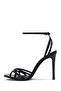 Women's Black Ankle Strap Thin High Heel Shoes Patent Leather Genuine Leather Sandals 25Sfd161116 - 4