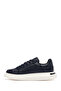 Men's Navy Blue Lace-Up Thick Soled Genuine Leather Sneaker, Winter Sports Shoes 25Wfd690318 - 2
