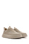 Men's Beige Thick Sole Sports Shoes, Lace-Up Sneaker 25Sfd69366F - 3