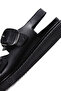Women's Black Double Buckle Genuine Leather Comfort Sandals 25Sfd300018 - 8