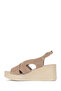 Women's Mink Backless Buckled Wedge Heel Suede Leather Sandals 26Sfd181510 - 4