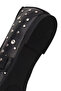 Women's Black Buckle-Stone Leather Ballerinas 26Pfd270118 - 8