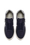 Women's Navy Blue Lace-Up Thick Soled Leather Casual Shoes 25Sfd371814 - 7