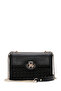 Women's Black Chain Strap Braided Crossbody Bag 26Sbd282129
