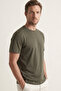 Cotton Lycra Body-Fitting Magic Fit Khaki Men's Basic T-Shirt Compact Combed Cotton Short Sleeve Flexible T-Shirt Elastane - 7
