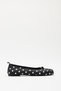 Babet 2516 - Black Polka Dot Women's Babet with Knot Detail on the Toe