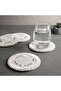 Gilded 4piece Beaded Coaster Set Dia10cm - White