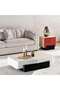 Ozbeg End Table Sintered Stone - Natural & Red - 3
