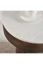 Abelia End Table Marble - White & Brown - 3