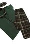 Father-Son Boy Cotton Milan Fabric Green Plaid Shirt Collar Buttoned Sleep Band Short Sleeve Pajama Set - 4