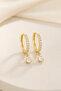 Mini Hoop Earrings with Drop Stones |   Zircon Stone Mini Charm Earrings - 3