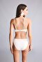 Regular Fit Wrinkled Textured Fabric Off-White Bikini Bottom G5349Ax26Sm - 5