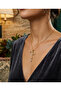 Gold Color Chain Stone Sparrow Model Steel Necklace - 2