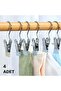 Stainless Steel Pants - Shawl - Hat - Scarf - Scarves - Bag Hanger with Latch - 4 Pcs - 2